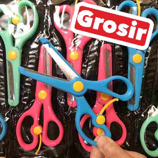 

Gunting anak pegangan plastik + stainless safety scissors ANAK SAFE