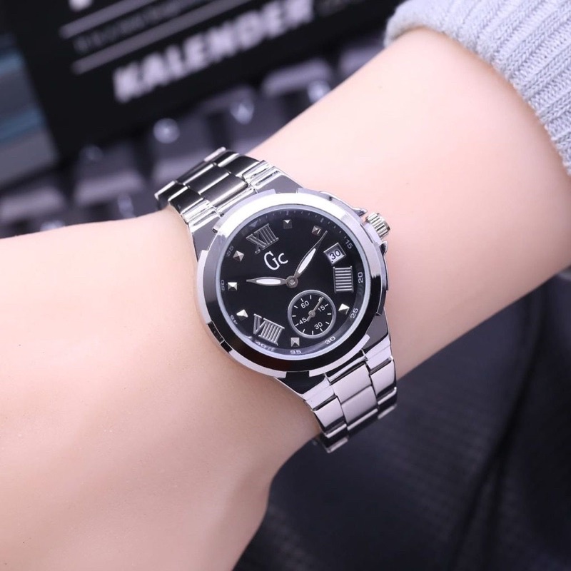 TERLARIS Promo Jam Tangan Wanita Guess Collection GC Detik Tanggal Aktif Tali Rantai Fashion Cewek