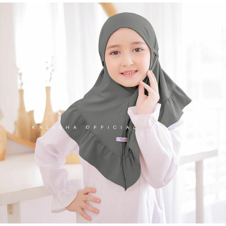 Hijab Anak Jersey 3-7 Tahun Polos Renda I Jilbab Instan Anak Qinara Jersey Premium By Shamira