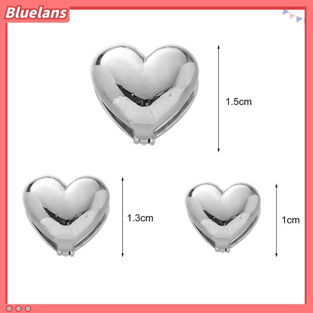 1 Pasang Anting Stud Liontin Hati Warna Solid Permukaan Halus Dapat Dibuka Untuk Wanita