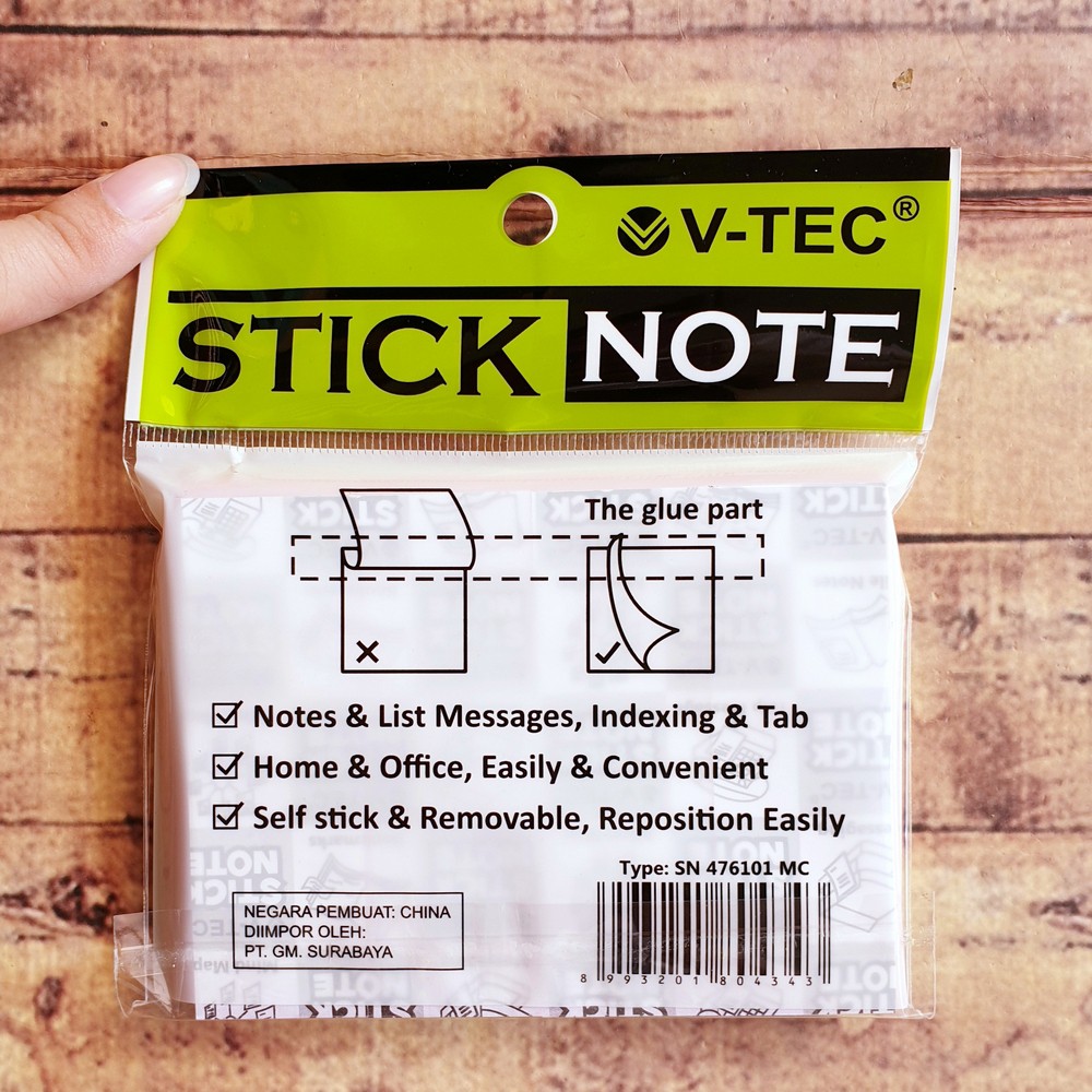 Sticky Note Neon Vtec SN 476101 MC 3x4inch - Book Marked Neon Colour - Kertas Tempelan