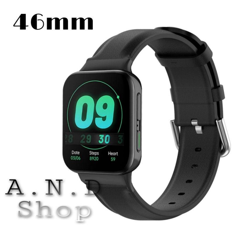 STRAP WATCH BAND LEATHER KULIT CONNECTOR KONEKTOR TALI JAM TANGAN OPPO WATCH 46MM ACC SMARTWATCH