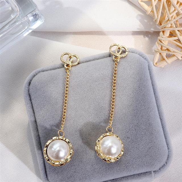 Sterling silver jarum Korea chic peri gadis Mutiara panjang rumbai anting-anting anting-anting Korea