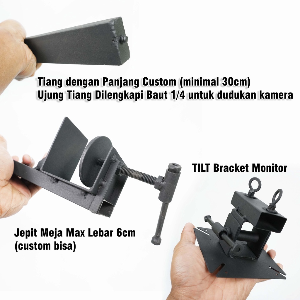 TILT Bracket Monitor TV LCD LED Jepit Meja Desk Mount Stand Kamera Mounting Camera