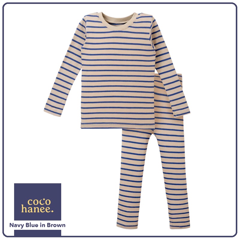 Cocohanee - Navy Blue In Brown | Baju Setelan Anak | Baju Tidur Anak