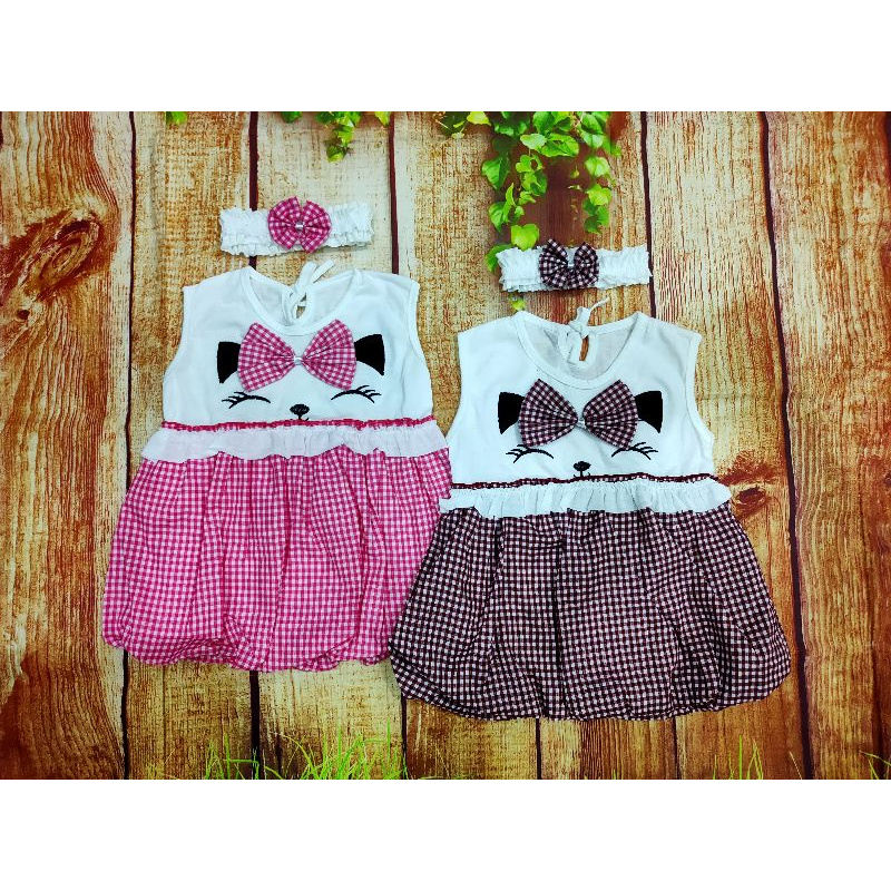 Two Mix Baju Bayi Murah Dress Bayi Free Bando 3 - 9 Bulan dj761-5