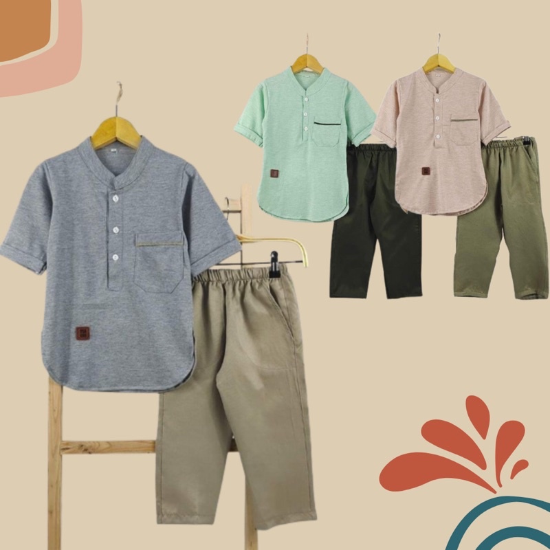 1-6th SETELAN BAJU KOKO SET KURTA RASYID OSK KIDS BAJU TAKWA ANAK LAKI LAKI SETELAN KURTAANAK LAKI L