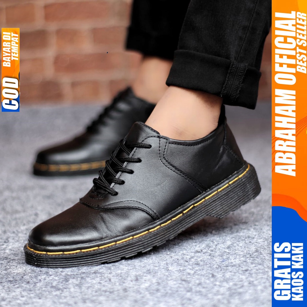 ABRAHAM AZCS Sepatu Casual Formal Pantofel Hitam