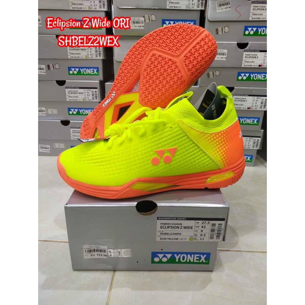 Sepatu Badminton Yonex Power Cushion Eclipsion Z2 Wide Acid Yellow Original