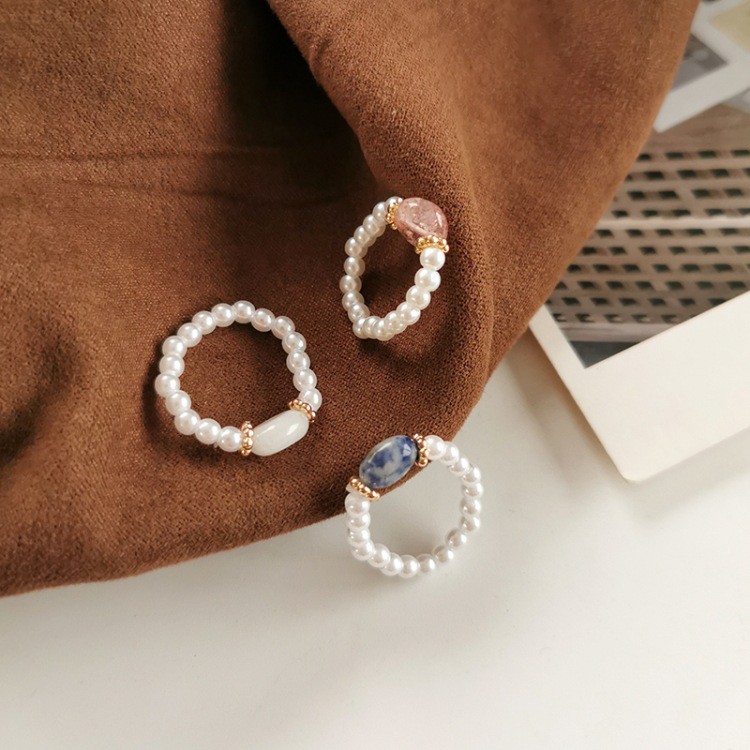 Pearl Beaded Ring Accessories Temperament Korea Trend Personality