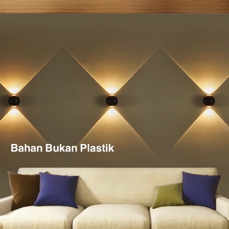 Lampu Dinding LED 2 Arah Waterproof Wall Light 2W Lampu Dinding 2 Arah Lampu Taman 2 Arah Wall Lamp