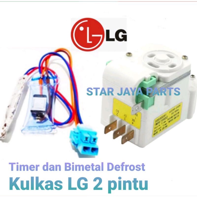 Set Timer dan bimetal defrost kulkas LG 2 pintu