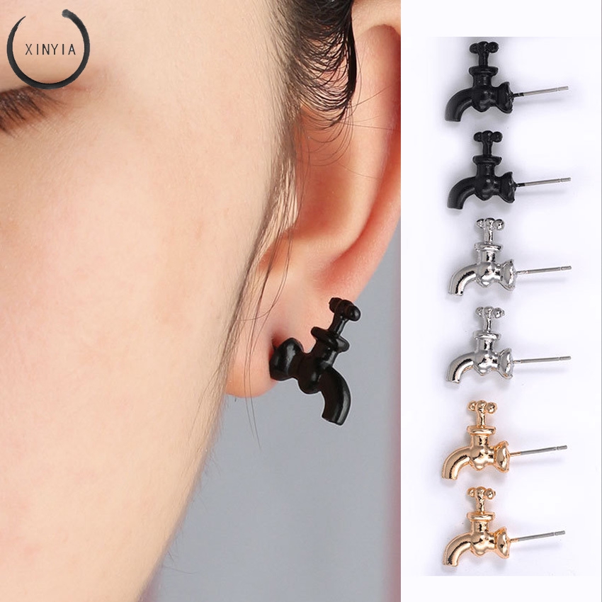 Anting-anting Pejantan 3D Alloy Faucet Shape Ms. Earrings Jewelry