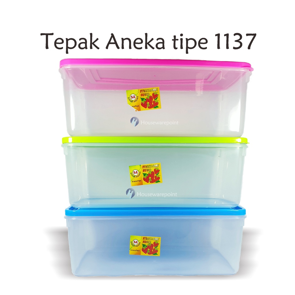 6 pcs Tepak serbaguna/ Kotak plastik/ Kotak plastik serbaguna/ Tepak plastik besar (ANEKA 1137)