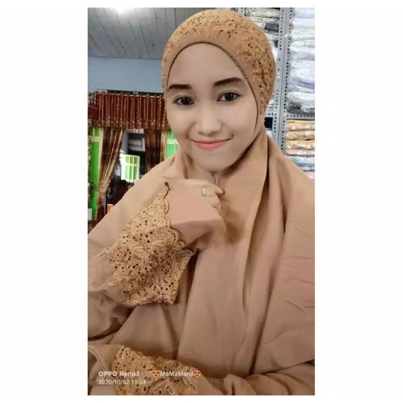 Promo Mukena siti Khadijah Terusan katun bordir Khodijah jumbo dewasa pasteleena original/promo