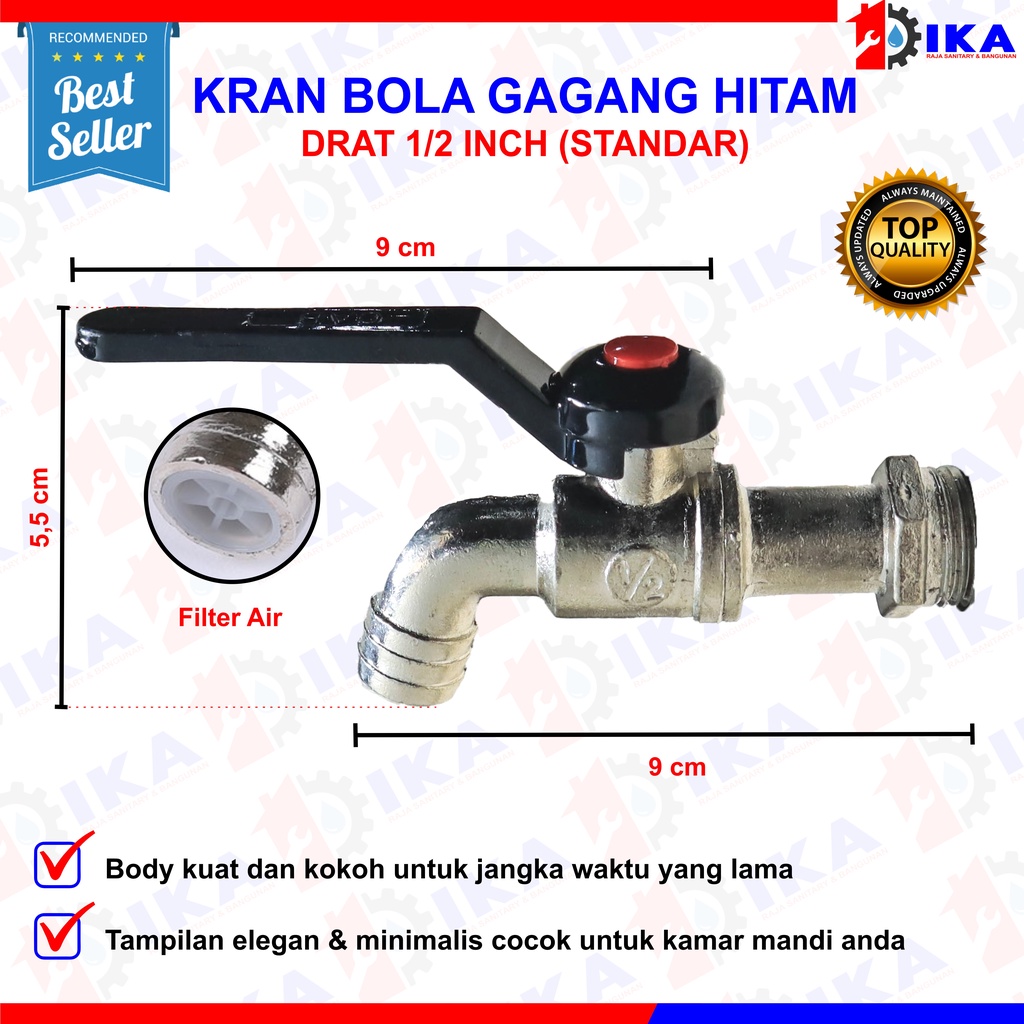 Kran tembok Minimalis HITAM murah 1/2&quot; 3/4&quot; -Keran Air  kamar Mandi bak air mesin cuci Black  keran stainless wastafel cuci wudhu Kran Air Tembok  - 1/2 Inch Keran Tembok Taman Cuci Tangan Kran Kamar Mandi Putar Bahan Chrome