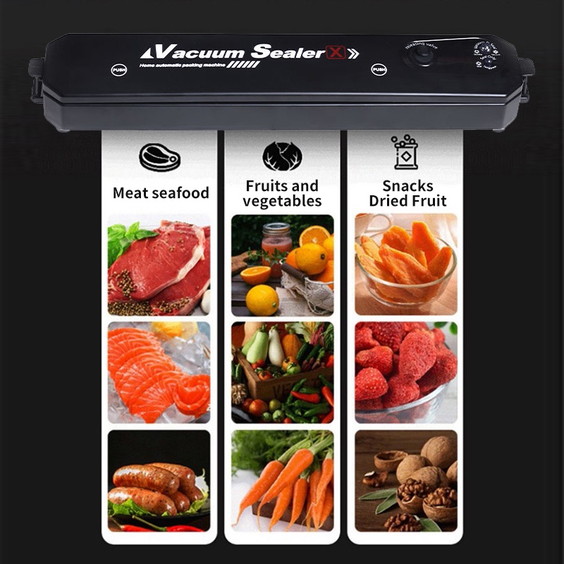 Mesin Vacuum Sealer Makanan Food Seal Grade Mini Makanan Basah Kering  Frozen with 10pcs Free Bag