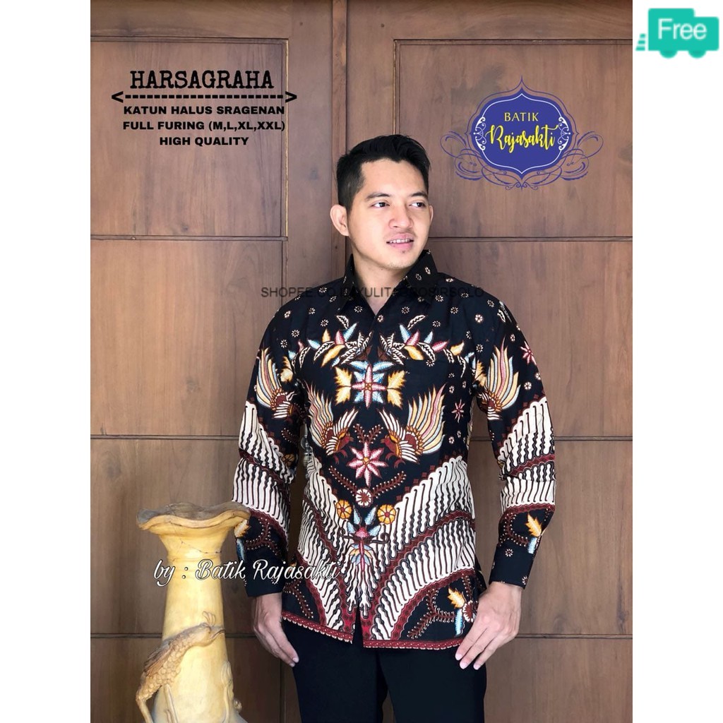 HARSAGRAHA BATIK PRIA LENGAN PANJANG FULL FURING BATIK SOLO