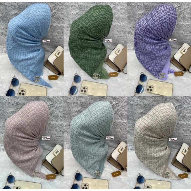 Kerudung Voal/ kerudung hijab motif Deenay kw/ Kerudung hijab polos/ Kerudung hijab bahan halus adem