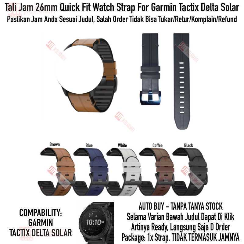 Hybrid Watch Strap For Garmin Tactix Delta Solar - Tali Jam 26mm Quick Fit