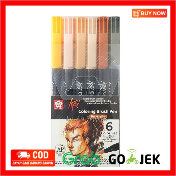 

(BISA COD) Sakura Koi Coloring Brush Pen Set 6 - Portrait Color