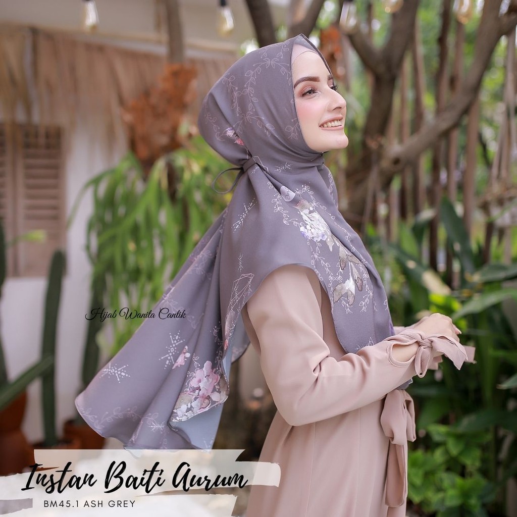 Hijabwanitacantik - Instan Baiti Aurum | Hijab Instan | Jilbab Instan-Ash Grey