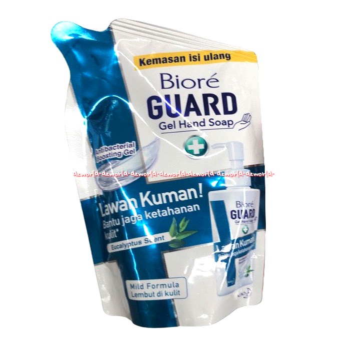 Biore Guard 250ml Gel Hand Soap Lawan Kuman Mild Formula Lembut Dikulit Sabun Cuci Tangan Refill Kemasan Isi Ulang Pouch 250 ml warna Biru