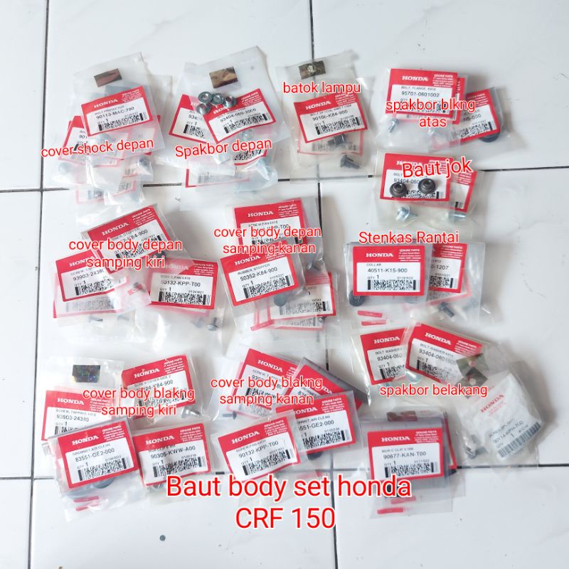 Baut Body Set Honda CRF 150 Original AHM