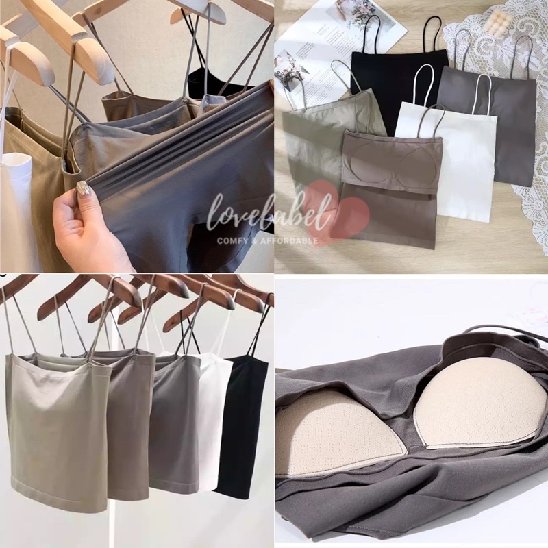 Sandy Bralette Square Tanktop Bra Tali Tipis Spaghetti Tank Top Kotak-4
