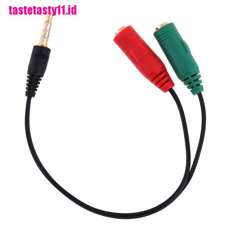 Kabel splitter y audio stereo 3.5mm male Ke 2 female headphone mic