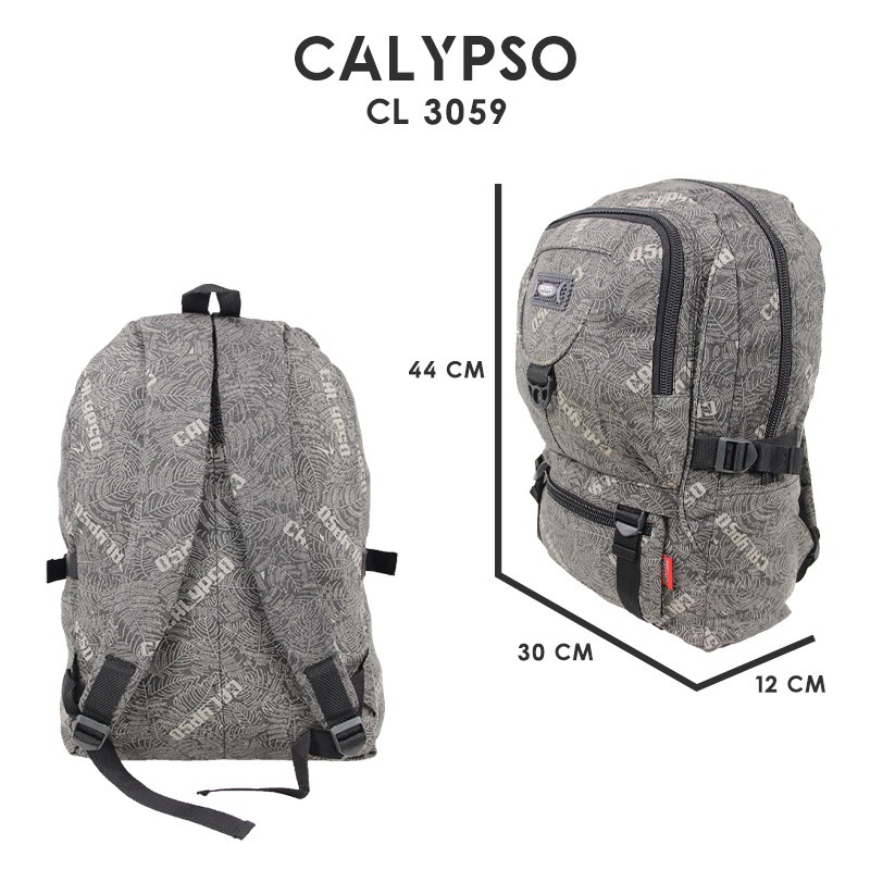 [KLIKTAS] Tas Ransel Pria Kanvas Calypso 3059 Backpack Canvas Kerja Kuliah Kantor Remaja Dewasa Unisex