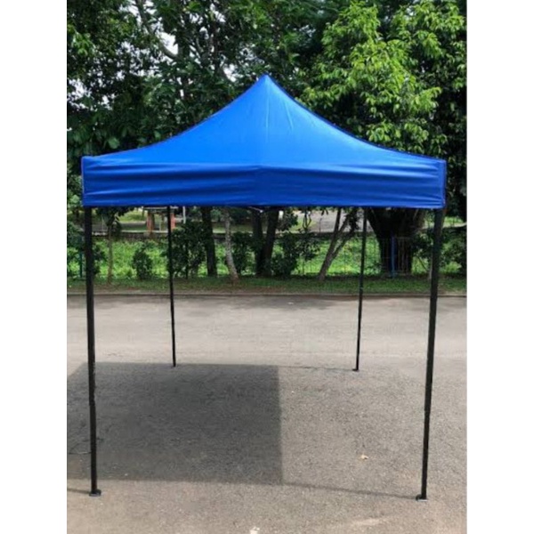 tenda lipat ukuran 2x2 besi holo hitam