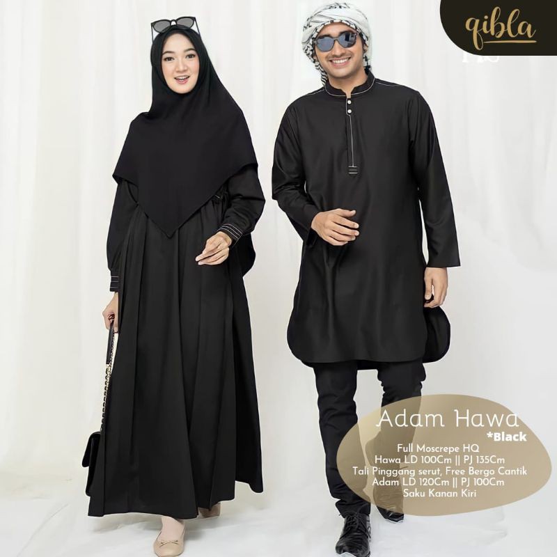 Gamis Couple Kurta Koko Adam Hawa Pakaian Muslim Pasangan Suami Istri
