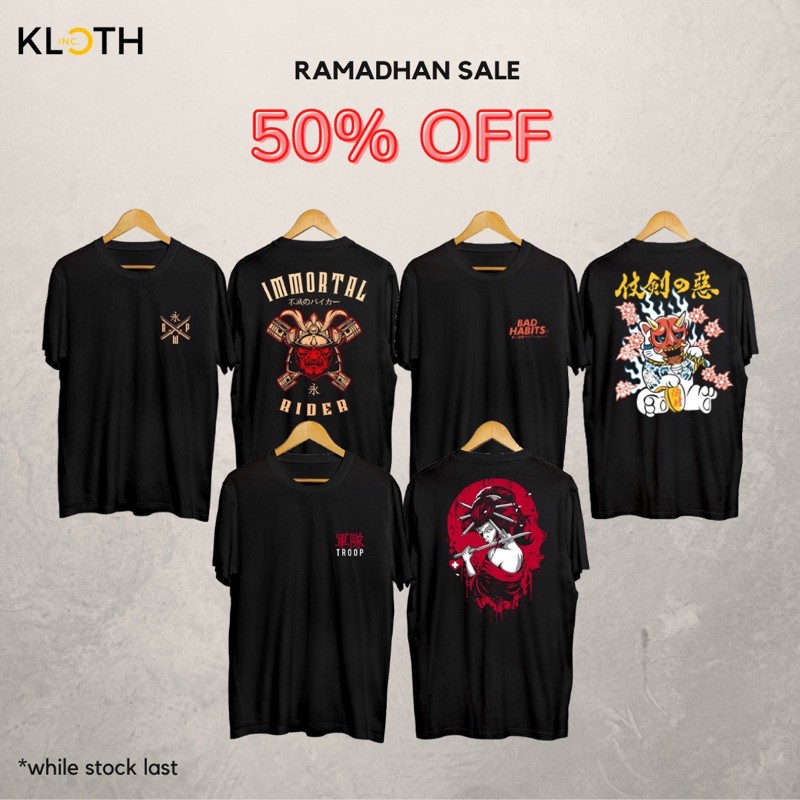 [50% OFF] Kaos Hypebeast Jepang / Samurai / Anime / Ronin / Geisha / Streetwear