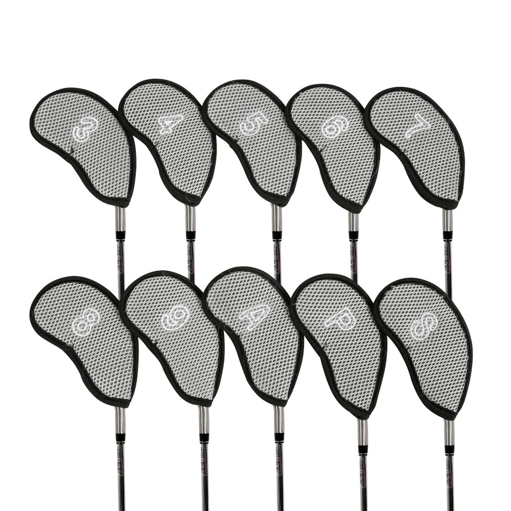 Lanfy Penutup Kepala Besi Golf Tahan Lama Golf Putter Besi Wedge Protector Golf Iron Covers Set Golf Putter Aksesoris Alat Pelatihan Penutup Kepala Golf Jaring