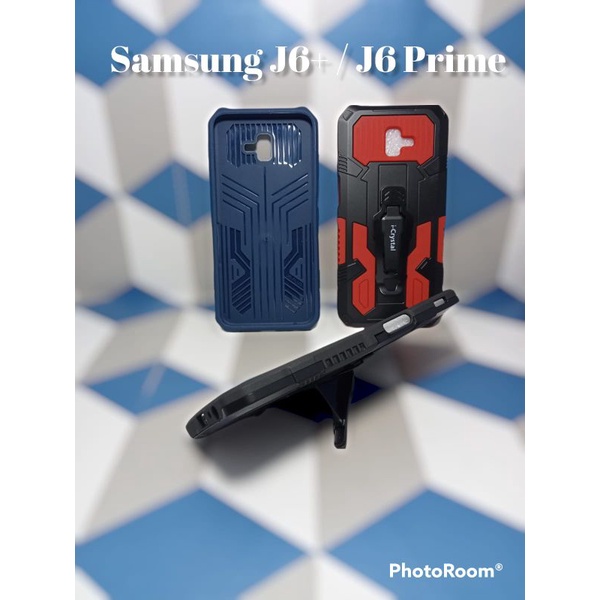 MN - Samsung J6+ / J6 Prime / J6 Plus Case I-Crystal Robot Silikon Ring Standing Cover Casing HP Har