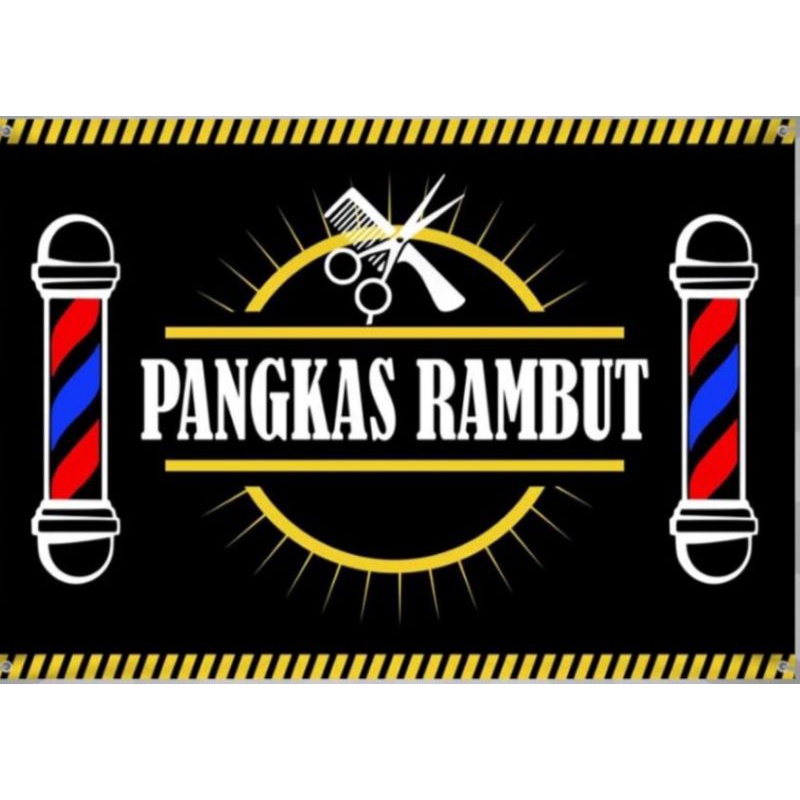 spanduk pangkas rambut keren