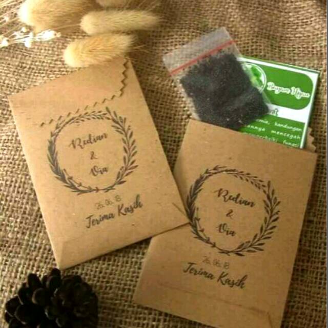

Green Souvenir Amplop kertas Coklat (Souvenir Pernikahan Benih tanaman - Go Green