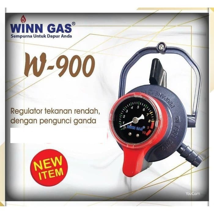Regulator winn gas W-900 M regulator pengaman dan meteran Triple lock SNI