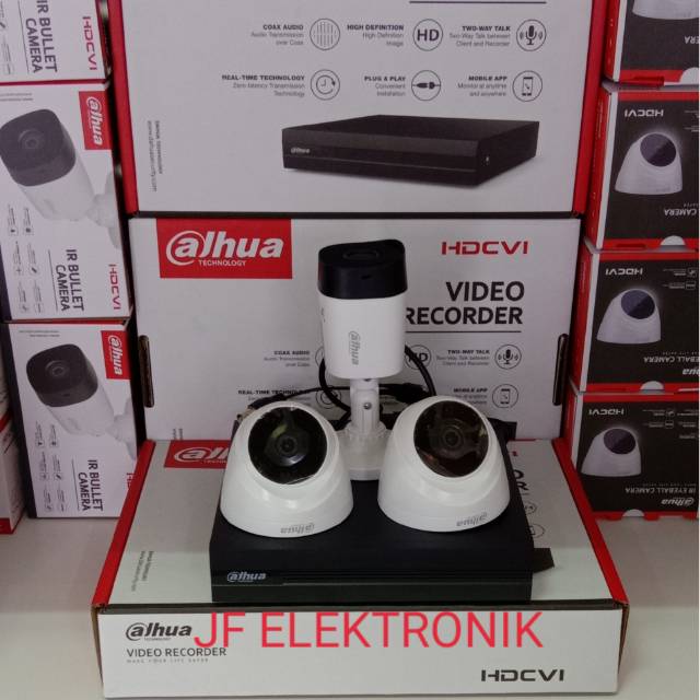 Paket cctv dahua 4 channel dengan 3 cctv 2mp 1080P