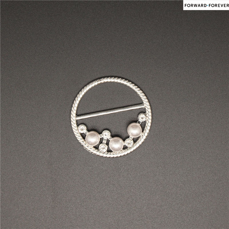 New fashion pearl alloy ring scarf buckle ladies brooch M40249