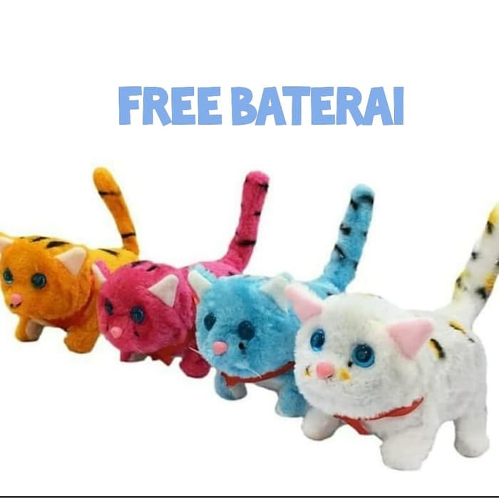 robot kucing mainan anak   boneka kucing berjalan bersuara lucu   mainan robot kucingan   mainan hew