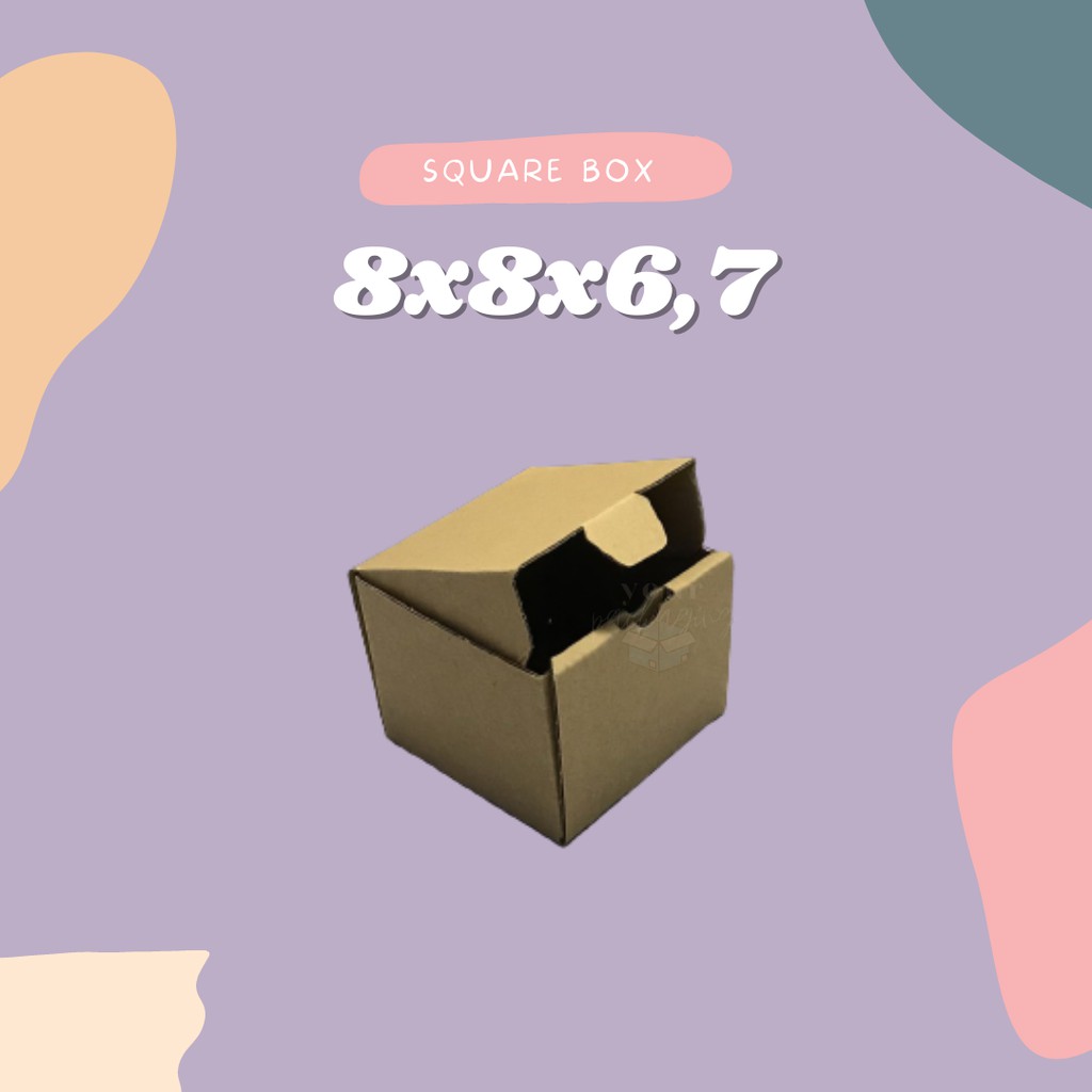 

SQUARE BOX 8x8x6.7 / KEMASAN DUS CORRUGATED MURAH // DIE CUT E-FLUTE // DUS KEMASAN CANDLE