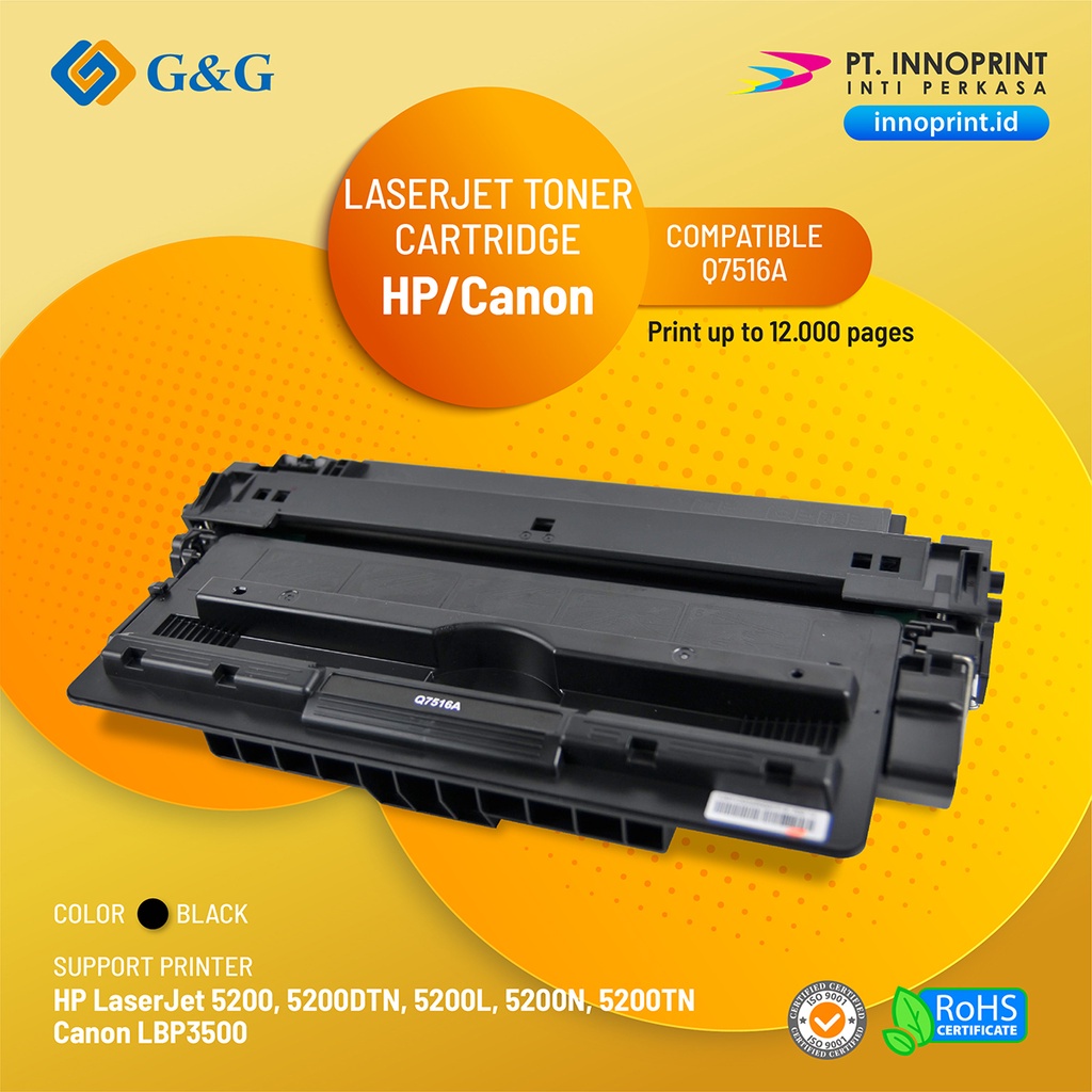 Compatible Q7516A / 16A for HP  5200/5200DTN/5200L/5200N/5200TN, Canon LBP 3500