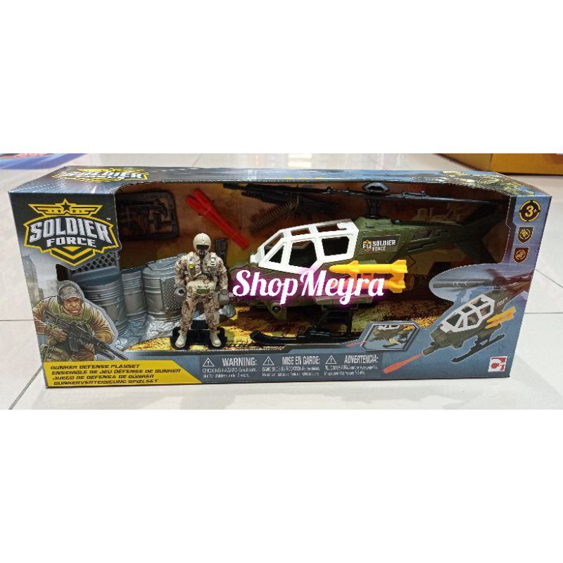Soldier Force Bunker Defense Playset Helicopter