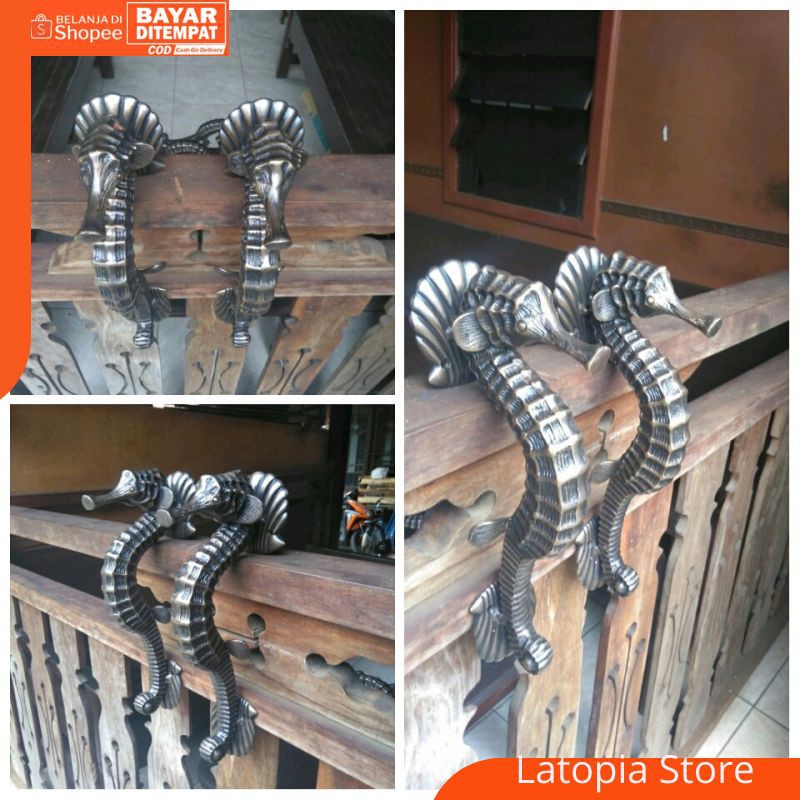Produk terbaik Handle Pintu Kuningan Kuda Laut