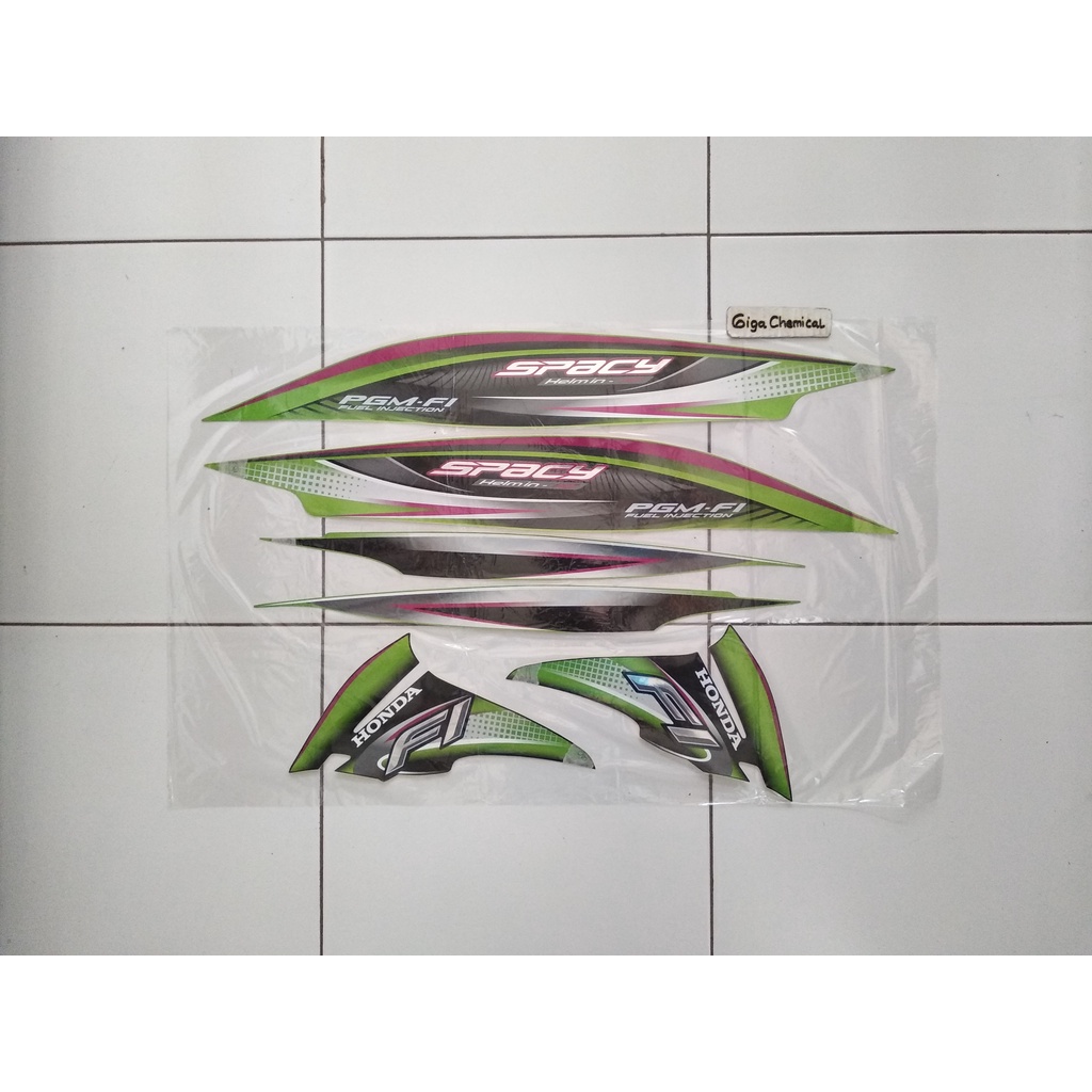 Striping Sticker Lis Honda Spacy FI 2012 2013 Hijau Original