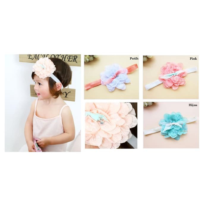 Headband Bayi Lace Flower/Bando Bayi Bunga Renda