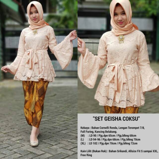 KEBAYA MODERN/KEBAYA BROKAT/KEBAYA BRUKAT/KAIN LILIT/SERAGAM KONDANGAN/SET GEISHA COKSU