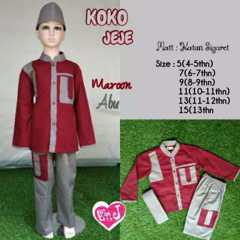 SETELAN  KOKO ANAK LAKI LAKI BAJU MUSLIM ANAK LAKI LAKI BAJU KOKO SETELAN  ANAK JJ KID'S